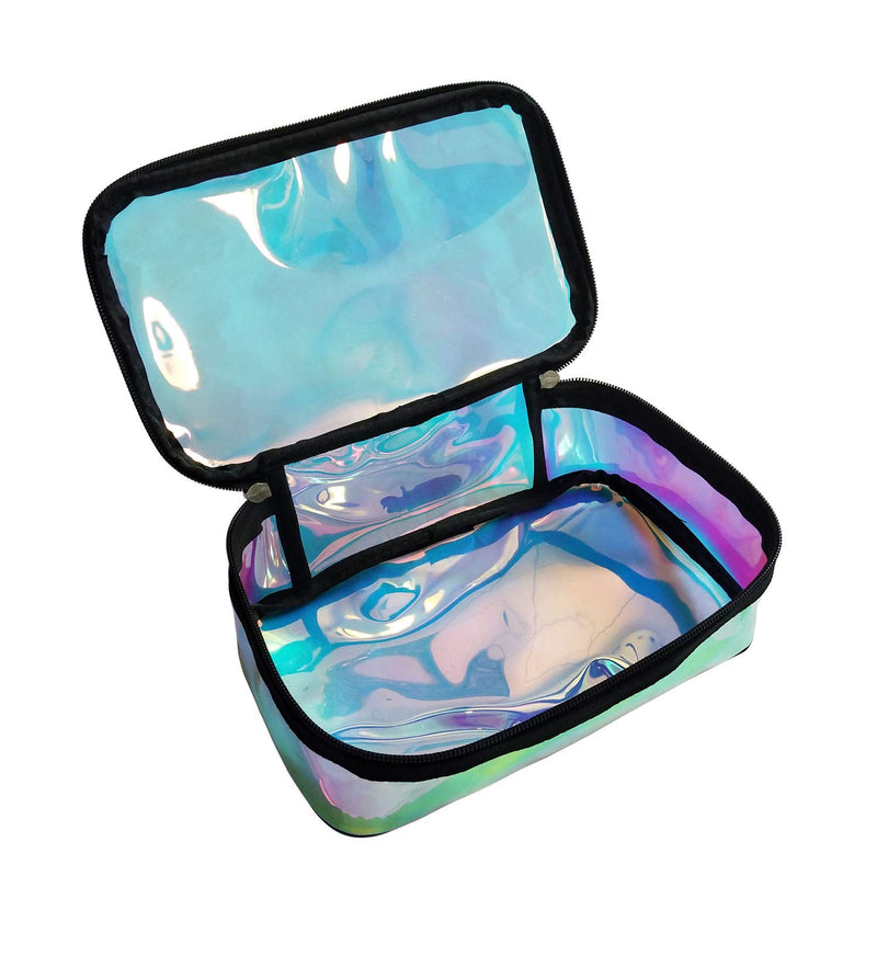 [Australia] - iridescent cosmetic bag travel toiletry bag holographic makeup bag travel makeup kit organizer pouch bag 