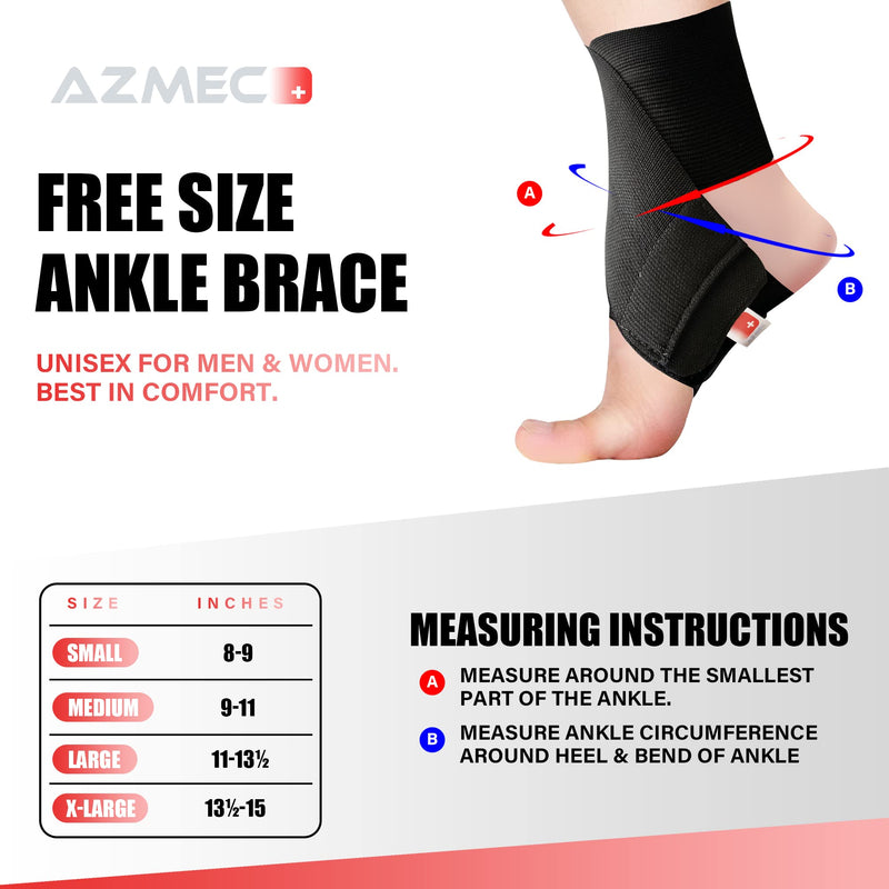 [Australia] - AZMEC Ankle Brace for Sprained Ankle – Adjustable Ankle Wrap for Sprains, Strains, Inflammation, Swelling, Pain, Ankle Braces for Women and Men - (X-Large) X-Large 