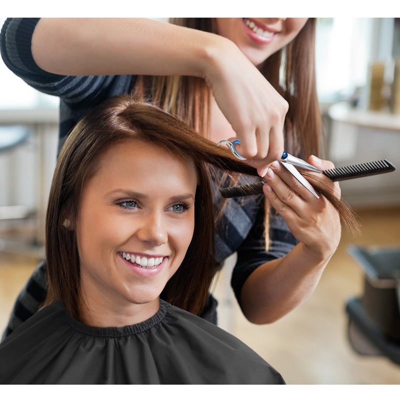[Australia] - FRCOLOR Hairdressing Scissors Set, Hair Thinning Scissors Barber Shears Hair Cutting Scissors with Barber Cape For Women Kids Men 