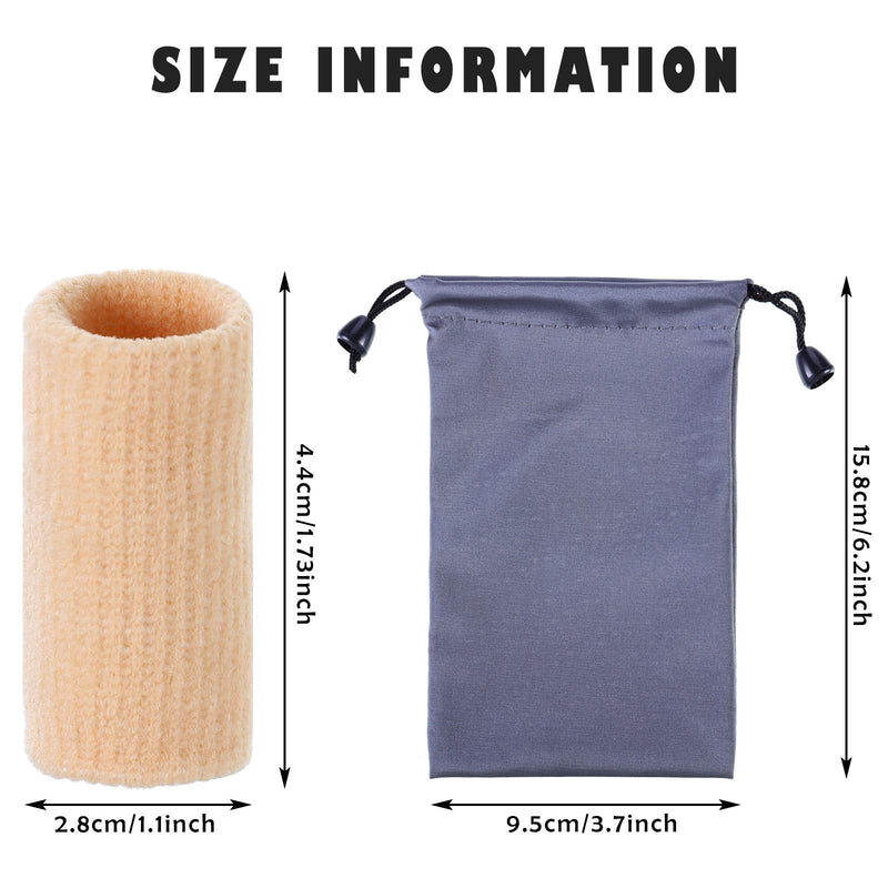 [Australia] - 30 Pieces Finger Sleeves with 1 Storage Bag, Thumb Splint Brace Support Protector Breathable Elastic Finger Tape for Pain Relief Arthritis Trigger Finger Sports Basketball Baseball (Beige) Beige 