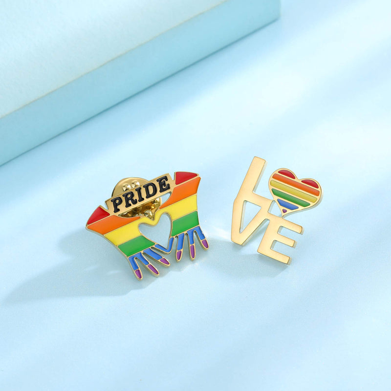 [Australia] - SUMFAN Gay Pride Pins-Pride LGBTQ Accessories Pin-Love is Love-Enamel Pins for Backpack Hat-Lapel Pins for Pride Festivals 2pcs 