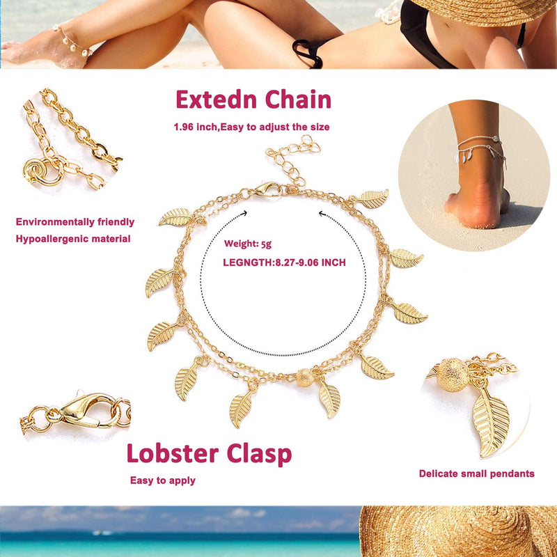 [Australia] - Suncharm 18Pcs Ankle Bracelets for Women - Silver Gold Ankle Bracelets Set Two Style Boho Chain Anklets Bracelets, Boho Layered Adjustable Chain Beach Barefoot Foot for Jewelry Women Girls 