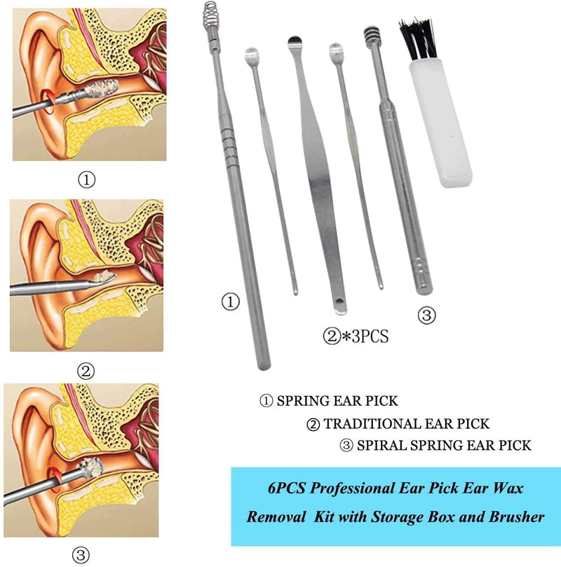 [Australia] - TopQuaFocus Earwax Removal Kit, Earwax Cleaner Earwax Remover Irrigation Tool, 16.9oz Ear Washer Bottle 6pcs Ear Picks for Adults & Kids Cleaning(Clear) 500ml-classic 