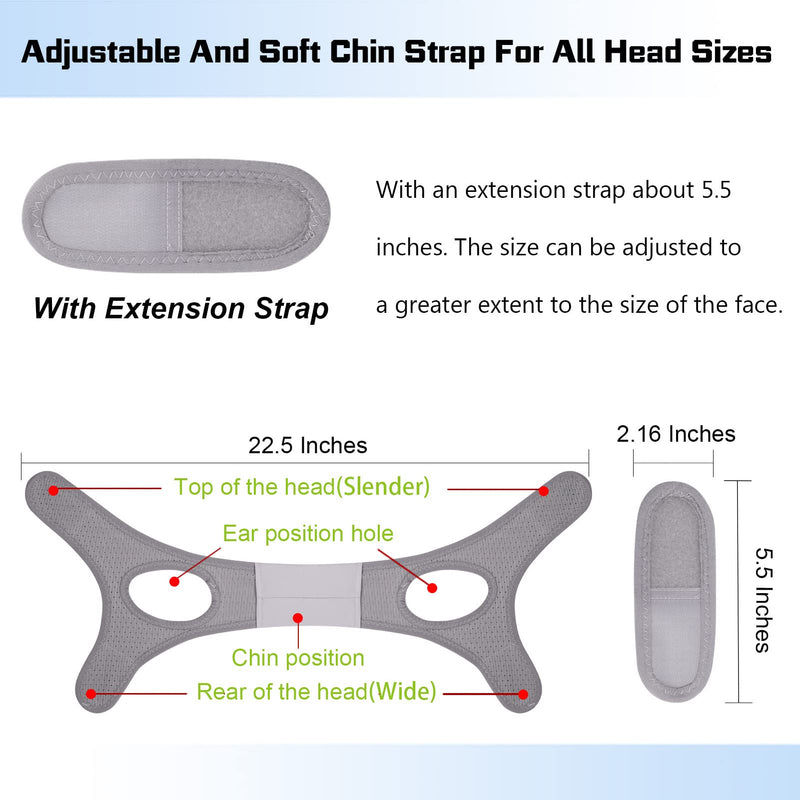 [Australia] - Forzacx Anti Snoring Chin Strap - Light Breathable Cpap Chin Strap Snoring Solution, Comfortable Chin Portion Widen Softer, Efficient Reduce Snoring, Adjustabl Sleep Chin Strap for Men Women - Grey 