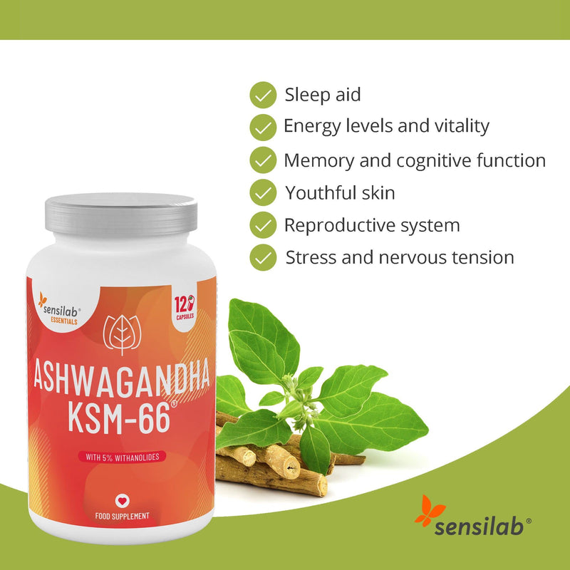 [Australia] - Sensilab Ashwagandha KSM 66 - 600 mg Ashwagandha Root Extract with 5% Withanolides - 120 Vegan Capsules 