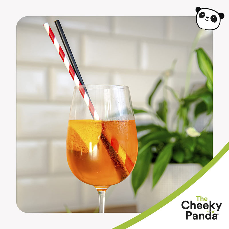 [Australia] - The Cheeky Panda – Bamboo Red Stripes Paper Straws | Pack of 250 Straws | 100% Biodegradable, Plastic-Free, Eco-Friendly, Strong & Sustainable 250 Count (Pack of 1) 