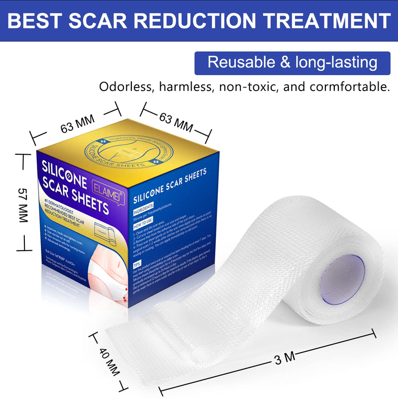 [Australia] - Advanced Silicone Scar Sheets, Transparent Strips, Gel Tape for Scar Removal, Reusable and Effective Removal New and Old Scars(4X300CM Roll) Blue 