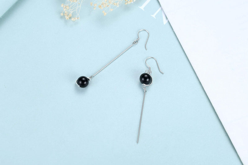 [Australia] - Sterling Silver Jewelry Sets Asymmetric Earrings with Black Onyx 