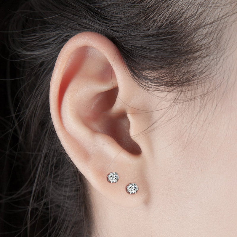 [Australia] - 5 Pairs Stainless Steel Cubic Zirconia Stud Earrings Set for Hypoallergenic Multi-Piercing Ears of Men,Women,Boys & Girls 