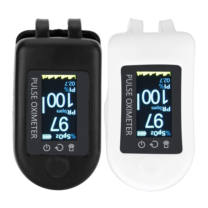 [Australia] - Fybida Oximeter Case Fingertip Pulse Cover Oximeter Silicone Protector wear‑Resistant Home for Travel House(Black+White) Black+white 