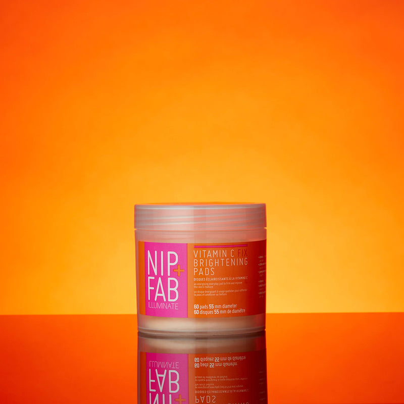 [Australia] - Nip + Fab Vitamin C Fix Brightening Pads for Face, Facial Pad with Anti-Aging Pomegranate and Coffee Seed Extract to Brighten Even Tone Skin, 60 Pads, 80 ml 