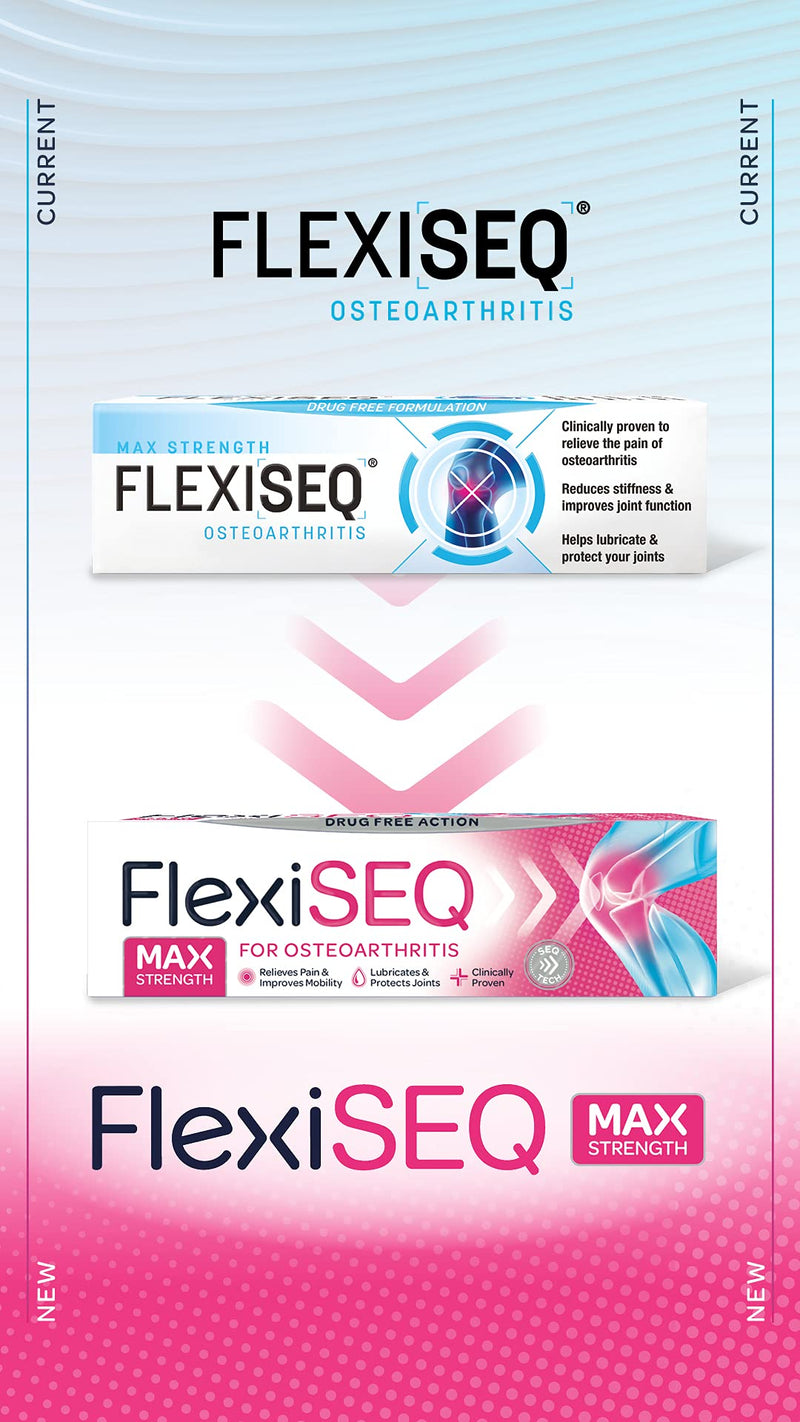 [Australia] - FlexiSEQ 50g Max Strength Gel, 3 Pack, Topical Gel for Joint Pain Relief, Drug-Free, for Knees, Hips, Feet, Hands etc 50 g (Pack of 3) 