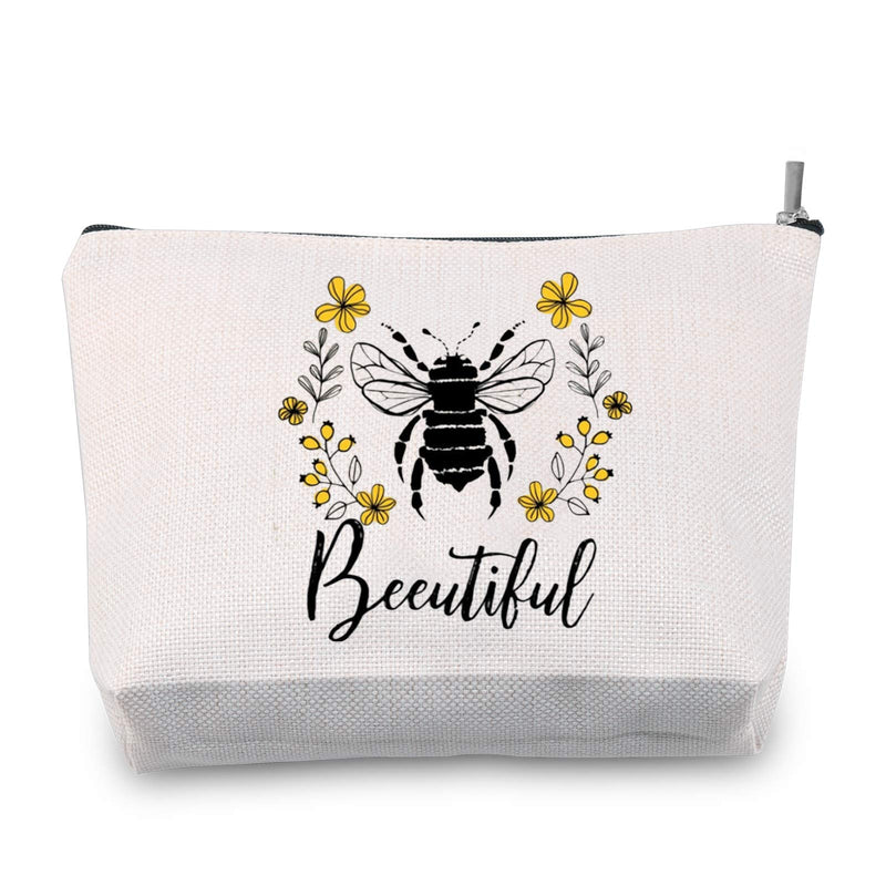 [Australia] - Bee Lover Gift for Women Girls Beeutiful Cosmetic Bags Makeup Bags (Beeutiful bag) Beeutiful bag 