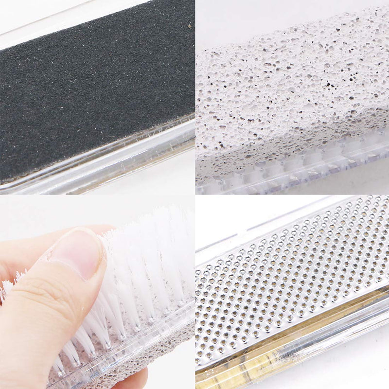 [Australia] - 2 Pack Foot File,4 in 1 Foot Care Combines with Pumice Stone Nail Brush Foot Rasp Callus Reducer for Hard Skin Removal 