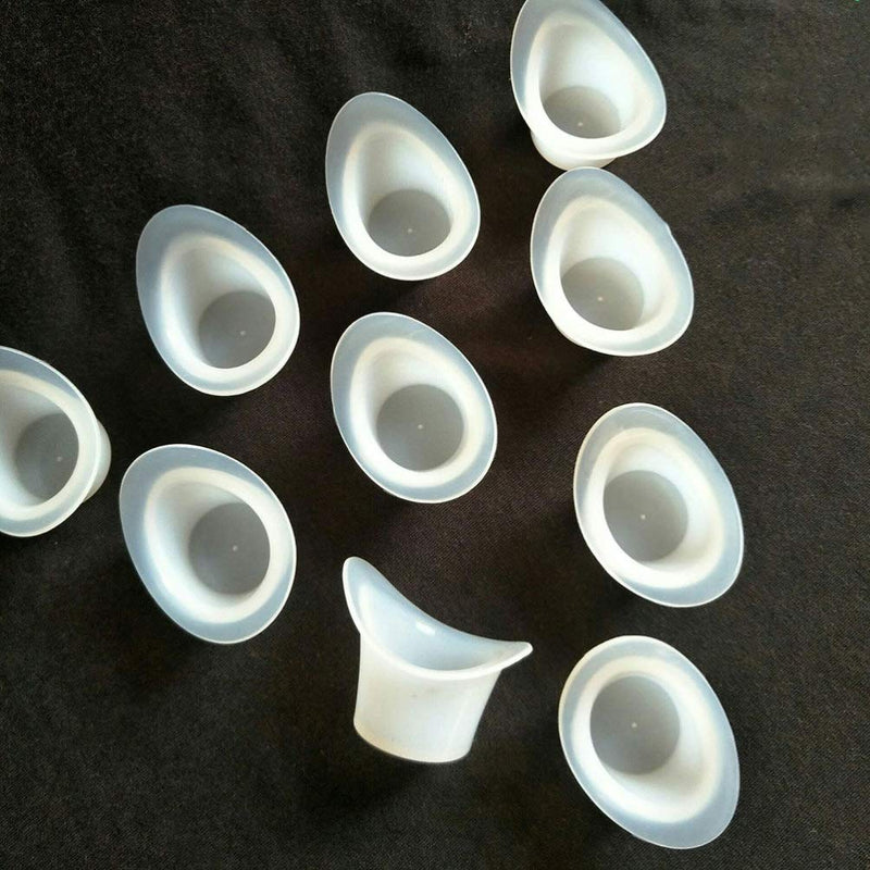 [Australia] - SUPVOX 10pcs 8ml Silicone Eye Wash Cup Resuable Non Sterile Eye Bath Cup Washing Cup for Refreshing Cleaning Tired Eyes (White) 