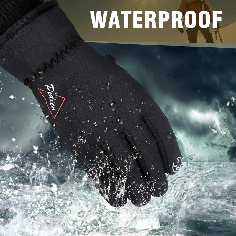 [Australia] - Winter Gloves for Men Women,-30℉ Cold Weather TouchScreen Gloves Waterproof for Skiing Cycling Black Medium 