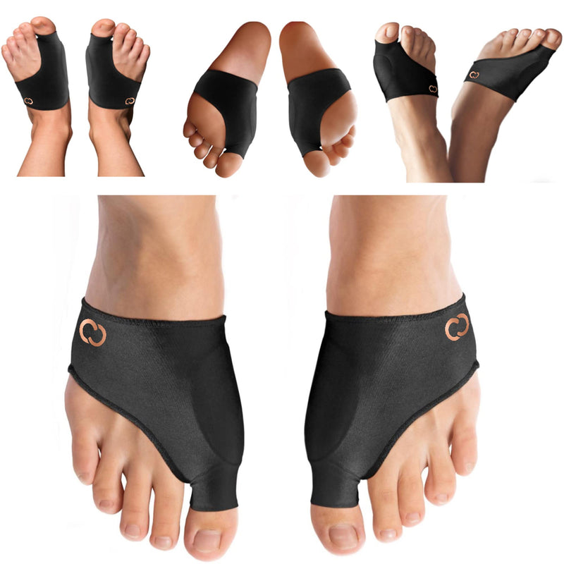 [Australia] - Copper Compression Bunion Corrector And Bunion Relief Kit. 1 Pair of Bunion Cushions + 1 Pair of Bunion Splint Correctors. Bunion Pads Sleeve + Big Toe Splint for Women + Men Relief For Bunions, Feet Small/Medium (2 Pair) 