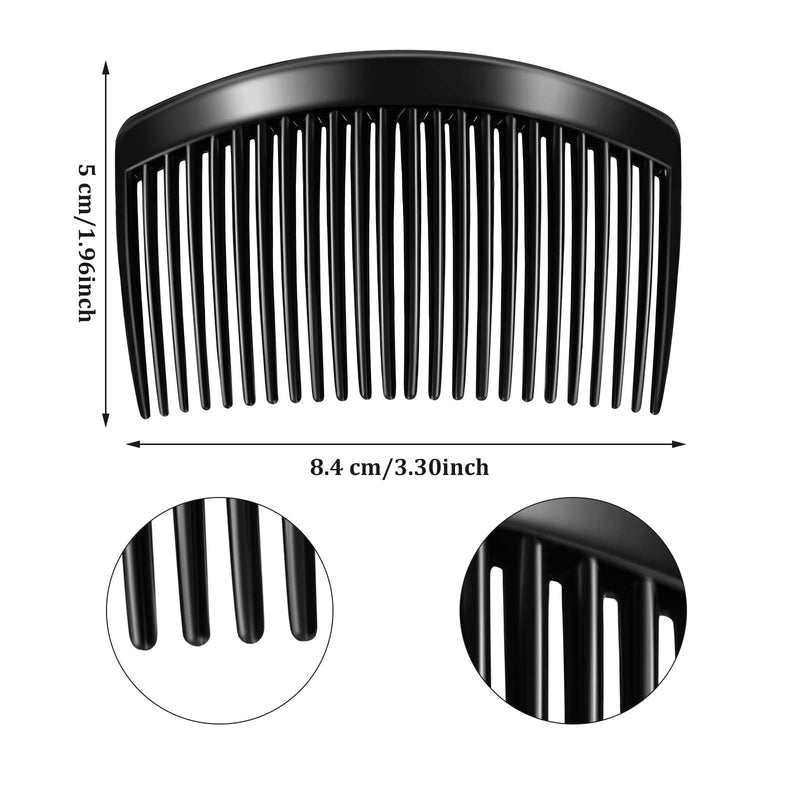 [Australia] - 12 Pieces Plastic Side Hair Twist Comb French Twist Comb Hair Clips with Teeth for Fine Hair Accessories Women Girls, 4 Colors (23 Teeth) 12 Count (Pack of 1) 