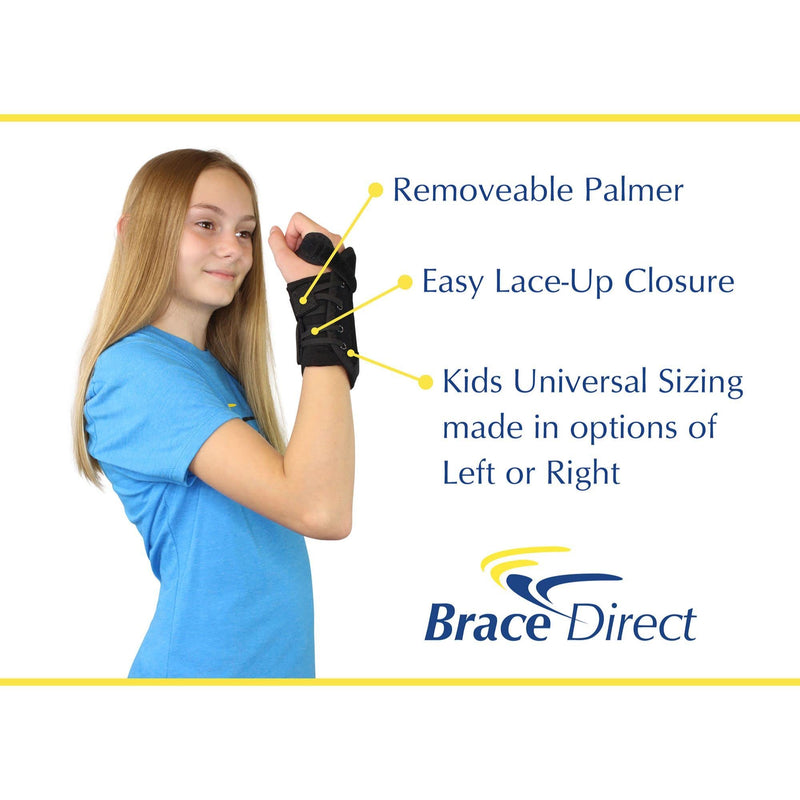 [Australia] - Kid’s Lace-Up Wrist Brace for Wrist Immobilization, Sprains & Strains, Carpal Tunnel Syndrome, & De Quervain’s Syndrome - Pediatric Sizes Offered in Left or Right Wrist by Brace Direct Left Wrist 