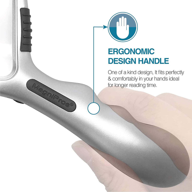 [Australia] - Magnifying Glass with Light and Stand Hands Free Magnifier 10 Dimmable Handheld Led Illuminated Magnifier for Close Work, Elderly Reading, Workbench, Hobbies, AMD.. Magdepo 