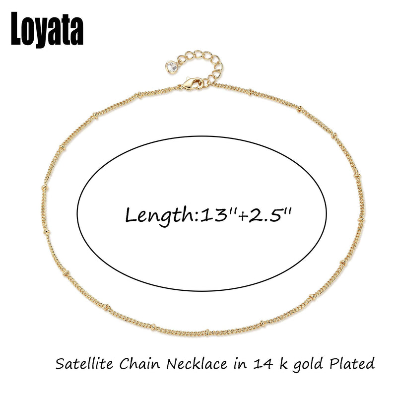 [Australia] - LOYATA 14K Gold Plated Choker Necklace, Bohemia Sequin Coins Delicate Chain Necklace with CZ Evil Eye Hamsa Hand Necklace for Women Gold Bead 