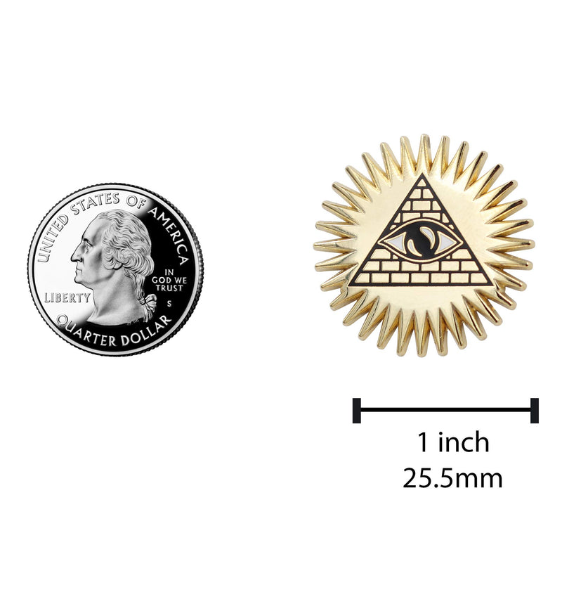 [Australia] - Real Sic Occult Pyramid & Eye Enamel Pin Mason Pin - Masonic Lapel Pin 