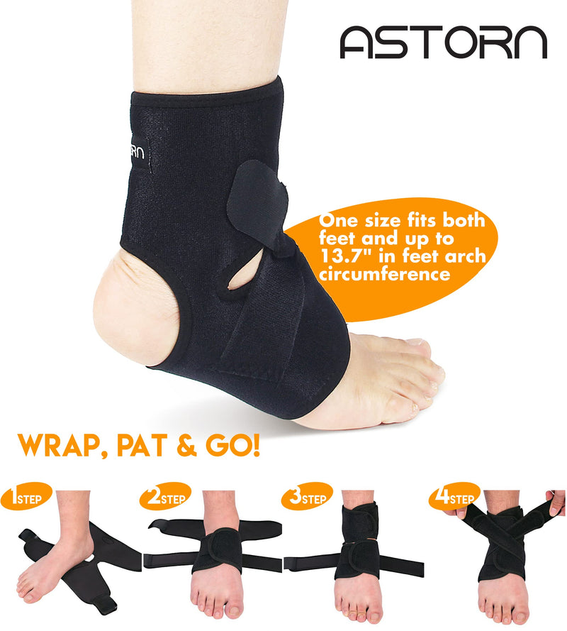 [Australia] - Ankle Brace & Achilles Tendon Support Sleeve by Astorn. Ankle Compression Sleeve for Plantar Fasciitis Relief, Heel Spurs - Achilles Tendonitis Brace for Men and Women. One Size Fits Both Feet Ankle Support Wrap for Running & Everyday Wear. 