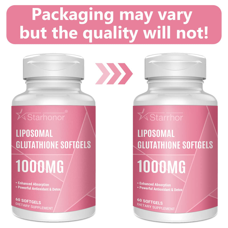 [Australia] - Liposomal Glutathione Softgels 2 Pack, Glutathione Supplement 1000mg per Serving, Antioxidant Support and Liver Detox, 120 Capsules 60 Count (Pack of 2) 