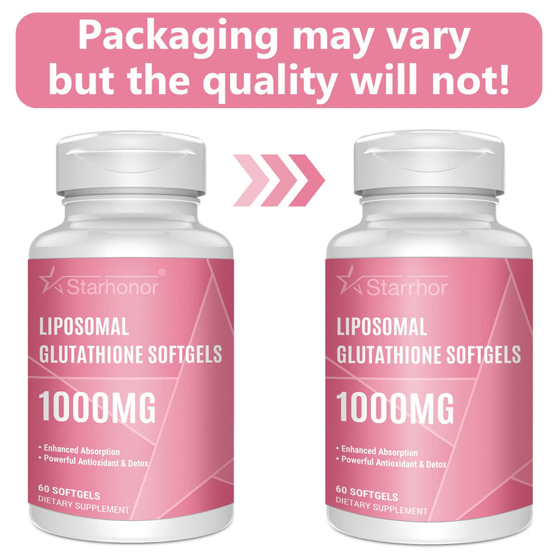 [Australia] - Liposomal Glutathione Softgels, Glutathione Supplement 1000mg per Serving, Antioxidant Support and Liver Detox, 60 Capsules 60 Count (Pack of 1) 