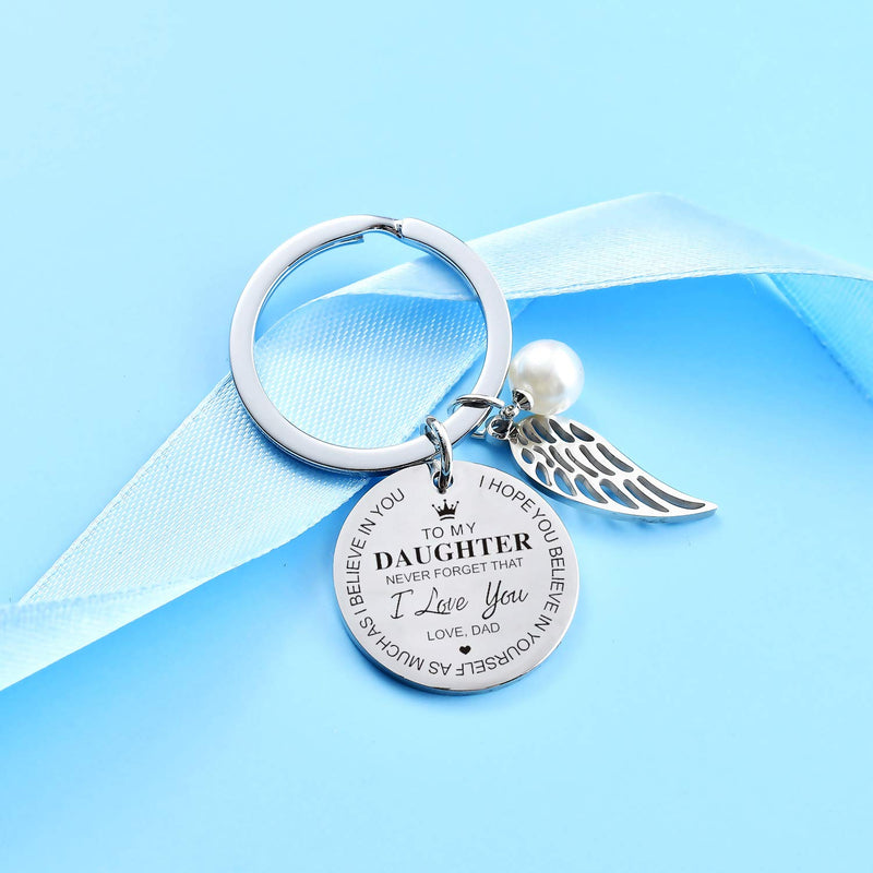 [Australia] - to My Daughter Keychain from Dad Mom Inspirational Gift Never Forget That I Love You Forever Birthday Gift Graduation Gifts (To my daughter from dad) To My Daughter from Dad 