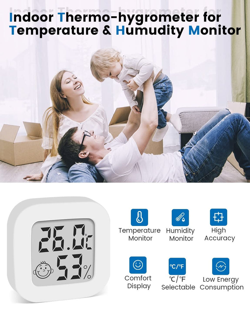 [Australia] - Digital Hygrometer Indoor Thermometer Room Thermometer and Humidity Gauge with Temperature Humidity Monitor for Greenhouse, Garden, Cellar 