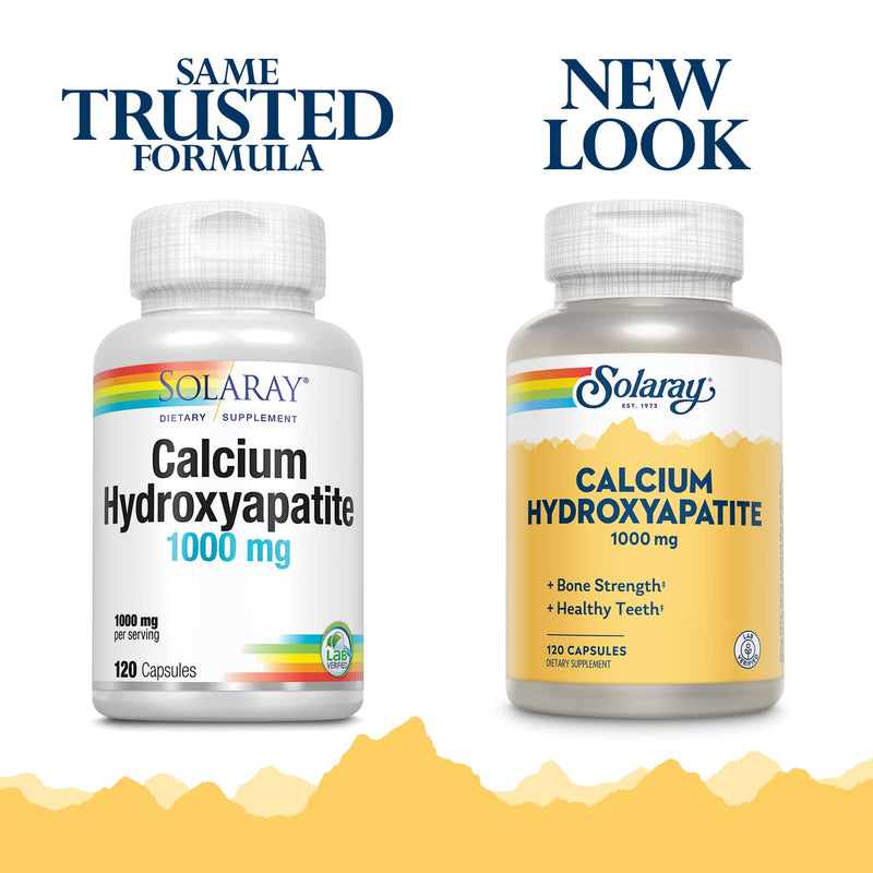 [Australia] - Solaray Calcium Hydroxyapatite 1000mg | Highly Advanced Calcium Supplement to Help Support Healthy Bones & Teeth, Nerve & Muscle Function | 120 Caps 