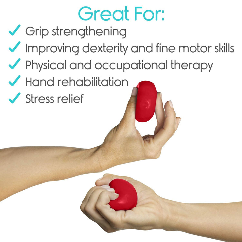 [Australia] - Vive Therapy Putty, Occupational Hand Tools (2 Pack) - Sensory Stress Relief - for Physical Exercise, Finger Pain, Grip Strength, Rehab, Arthritis, Adults, Forearms, Fidgeting, Motor Skills Red (X-firm) 