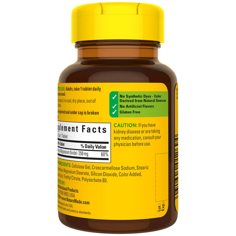 [Australia] - Nature Made Magnesium Oxide 250 mg Tablets, 100 Count for Nutrition Support 