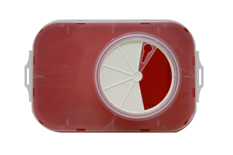 [Australia] - 2 Gallon Size | Sharps and Biohazard Waste Disposal Container by Oakridge Products with Chimney Top Style Lid 