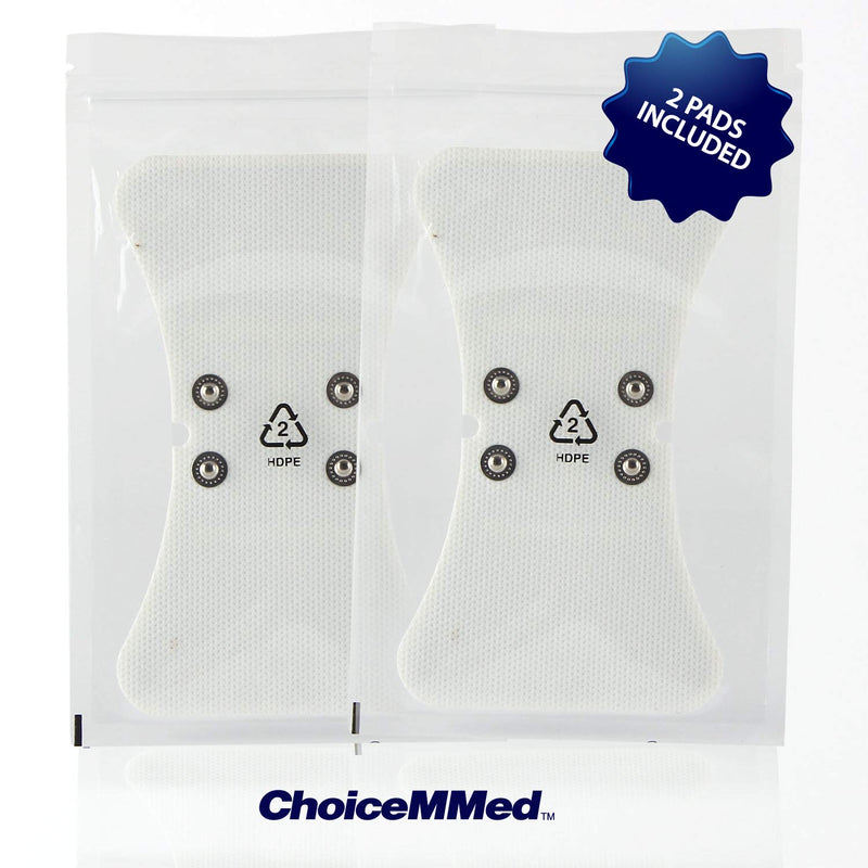 [Australia] - CHOICEMMED 2 Pack Universal Therma Heated TENS Unit Pads - Muscle Stimulator E-stim Electrodes - Universal Replacement Massage Pads for Electronic Pulse Stimulators - Reusable Pad for Electrotherapy 