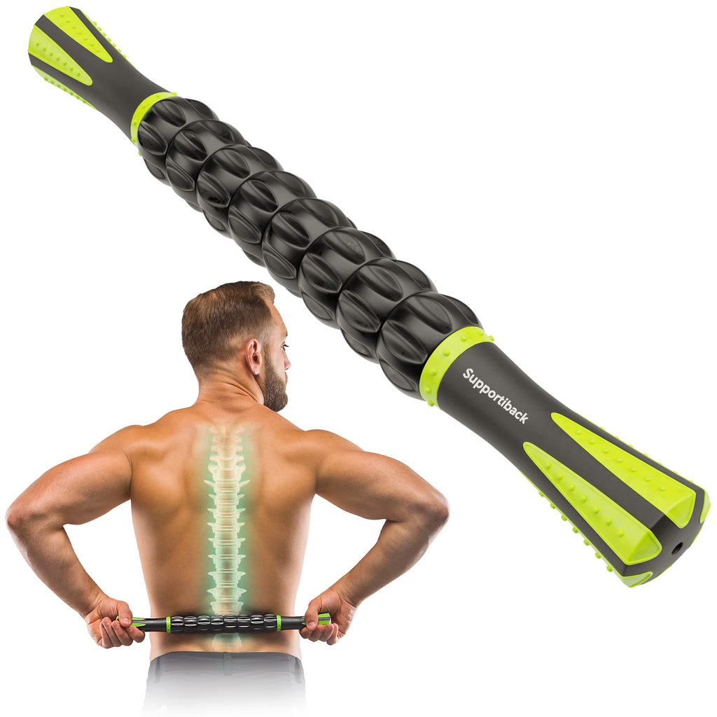 [Australia] - Supportiback ??????????????-???????????????? Muscle Therapy Massage Stick - 360� Coverage - Ridged Gears for Deep Release - BIO-Based & Carbon-STRENGTHENED - Physiotherapist Designed 