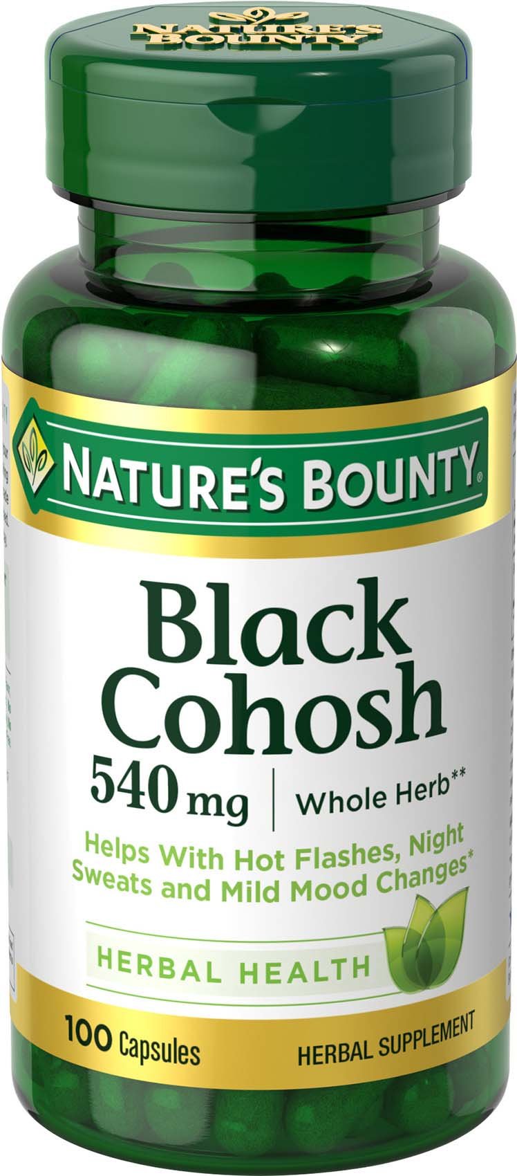 [Australia] - Nature's Bounty Black Cohosh Root Pills and Herbal Health Supplement, Natural Menopausal Support, 540 mg, 100 Capsules 