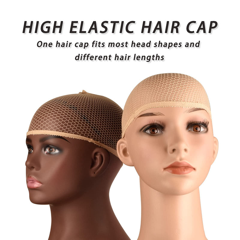 [Australia] - Wig Caps,Smilco 10 Pieces Mesh Wig Cap Net,Weaving Hair Net,Fishnet Wig Cap For Women(Natural Nude) Natural Nude 