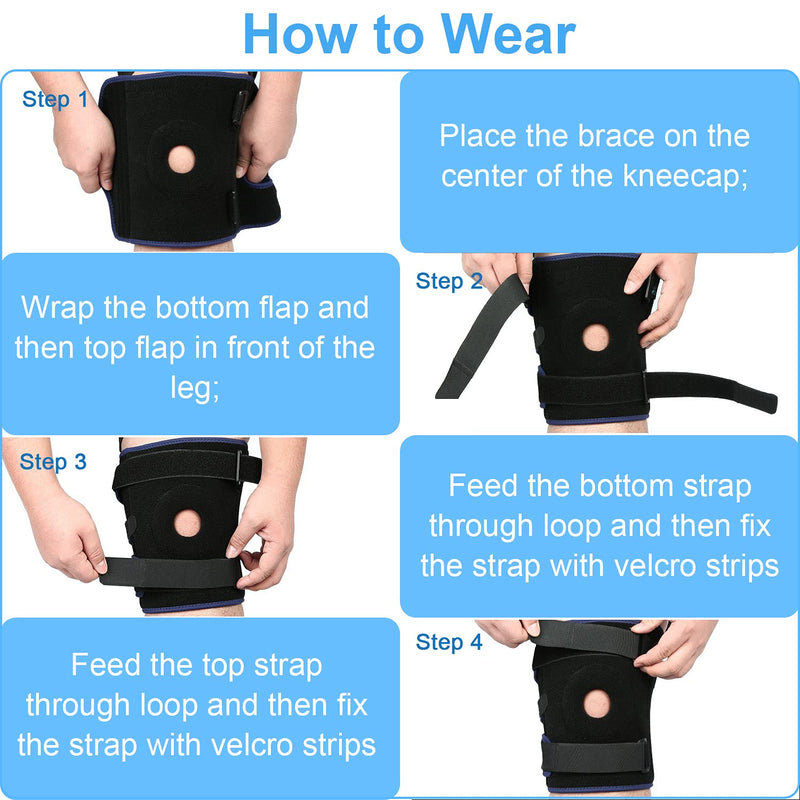[Australia] - Nvorliy Plus Size Knee Brace XL-8XL Extra Large Open-Patella Stabilizer Breathable Neoprene Support For Arthritis, Acl, Running, Pain Relief, Meniscus Tear, Post-Surgery Recovery (XL/2XL) XL/2XL 