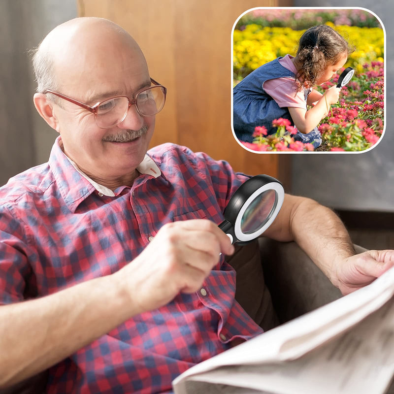 [Australia] - 30X Magnifying Glass with Light, 18LED Handheld Magnifier with 3 Modes Illuminated Magnifying Glass for Elderly Magazine,Newspaper Reading, Insect and Hobby Observation,Craft 