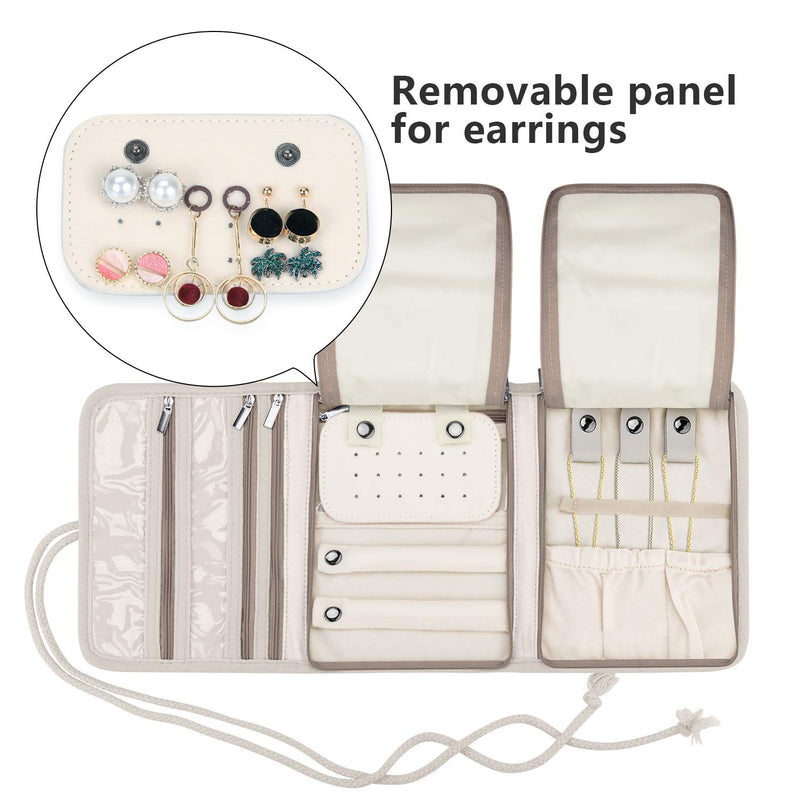 [Australia] - Teamoy Travel Jewelry Roll, Jewelry Storage Bag Organizer for Necklaces, Earrings, Bracelets, Rings, Brooches and More, Compact and Easy to Carry, Peony 
