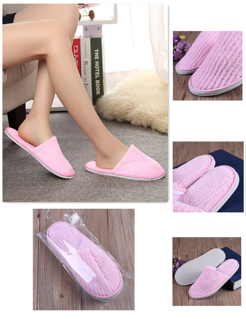 [Australia] - 5 Pairs SPA Slippers,Assorted Color,Closed toe for Family,Guests,Travel,Hotel,Hospital,Washable,Portable,Disposable Close Toe 