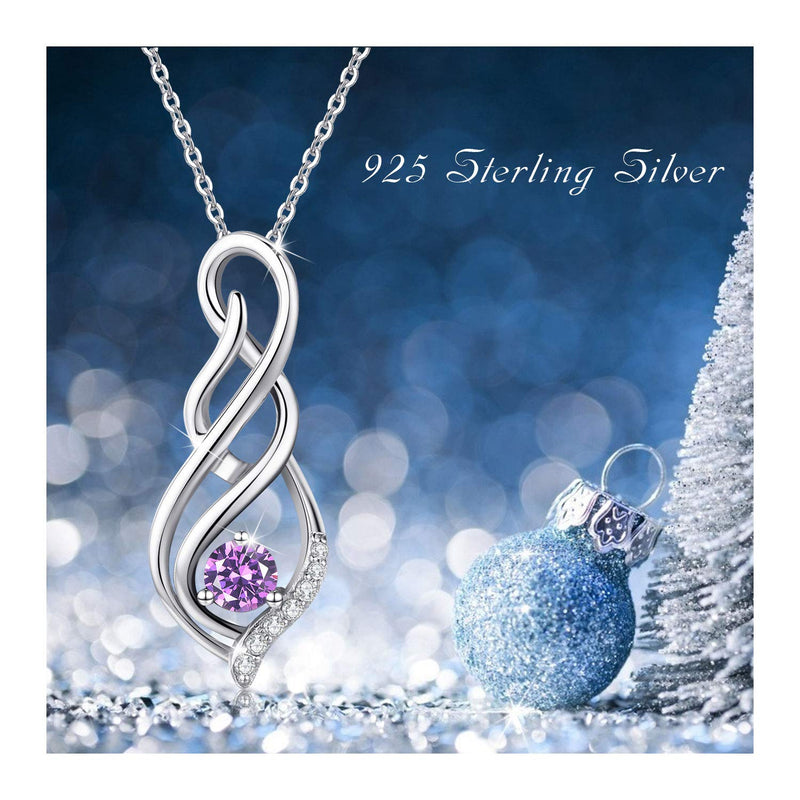 [Australia] - AOVEAO Infinity Necklace for Women S925 Sterling Silver Infinity Jewelry I Love You Forever Pendant Necklace Gifts for Women 18+2 Inch with Gift Box Purple 