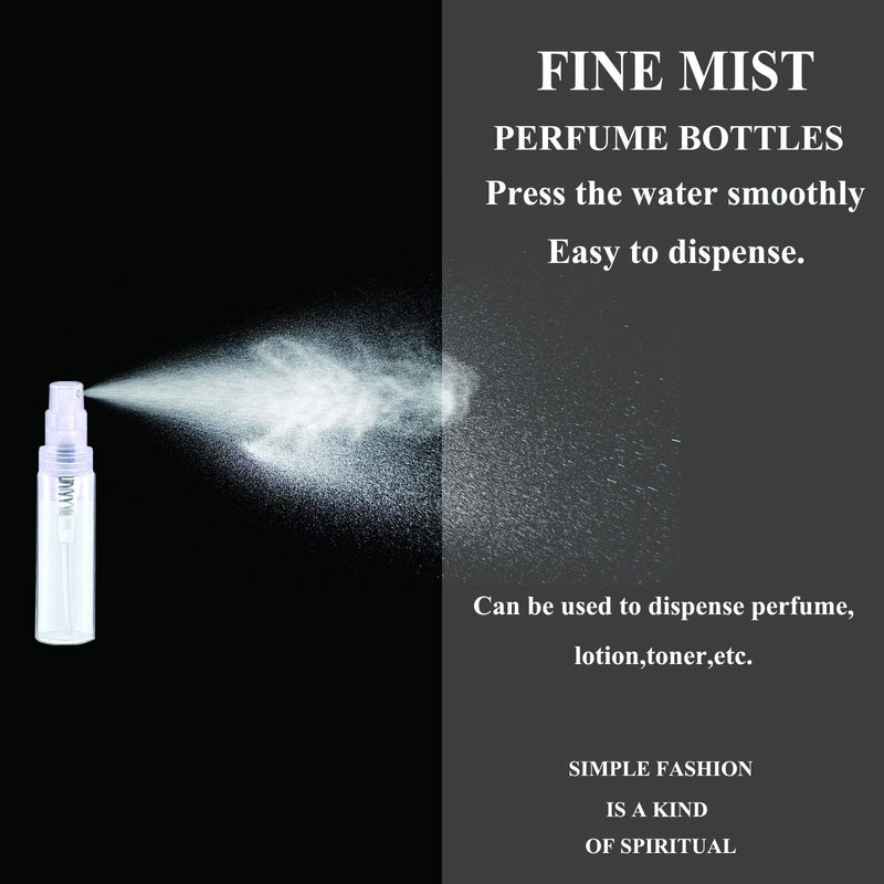 [Australia] - Mini Clear Plastic Spray Bottle Portable Cute Perfume Mouthwash Atomizer for Cleaning, Travel, Essential Oils, Perfume (60, 2ml) 60 