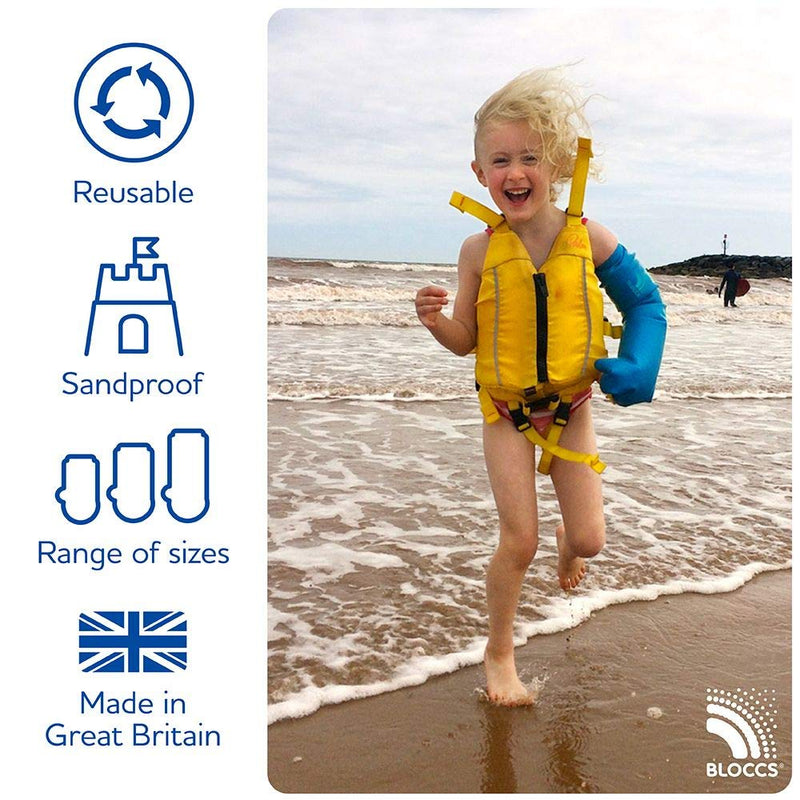 [Australia] - Bloccs Waterproof Cover for Plaster Cast Arm, Swim, Shower & Bathe. Watertight Protector - #CFA73-S - Child Full Arm (Small) S Single 