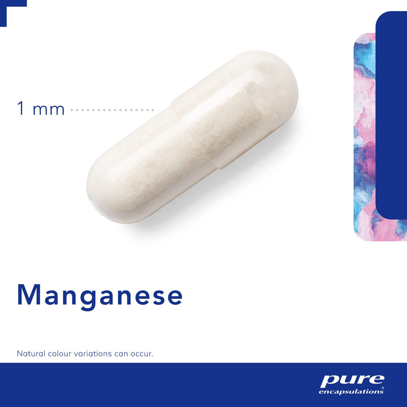 [Australia] - Pure Encapsulations - Manganese 8mg - Highly Bioavailable Essential Trace Mineral Manganese Supplement - 60 Vegetarian Capsules 