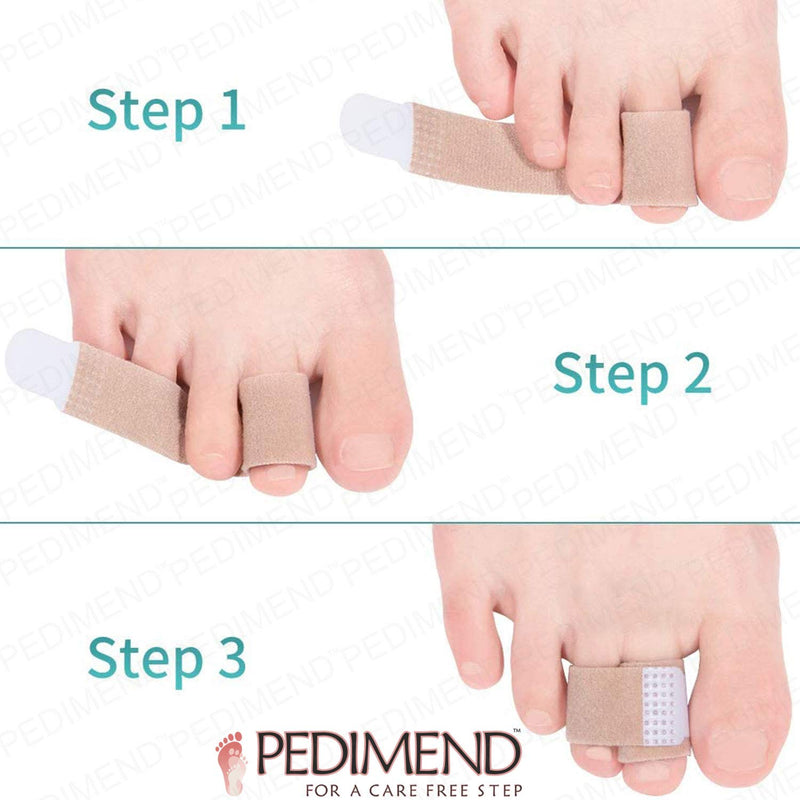 [Australia] - PEDIMEND 8PCS Hammer Toe Straightener, Hammer Toe Splints, Toe Cushioned Bandages for Correcting Hammer Toes, Broken Toes, Crooked Toes and Overlapping Toes 