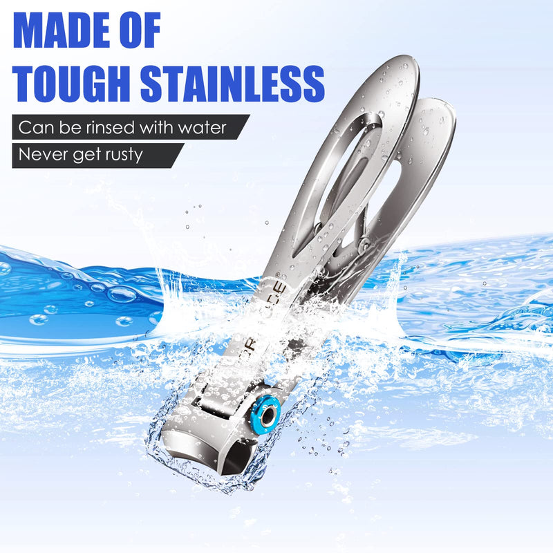 [Australia] - Nail Clippers for Thick Nails - DRMODE 16mm Wide Jaw Opening Nail Clippers Sharp Curved Blade Toenail Clippers Heavy Duty Nail Cutter Large Fingernail Clippers for Men 