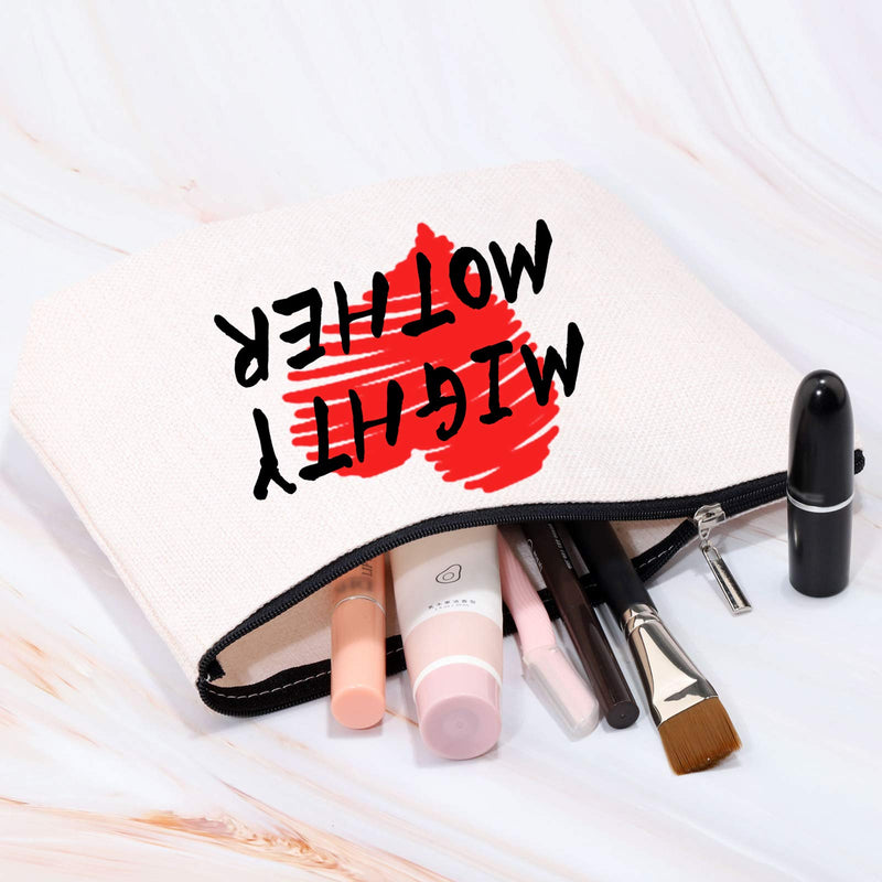 [Australia] - MBMSO Mighty Mother Makeup Bag Mom Cosmetic Bag Travel Makeup Pouch Inspirational Gifts for Mom (Makeup Bag) 